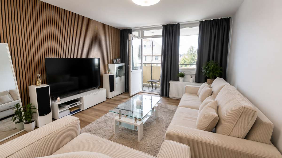 Wohnzimmer TOP geschnittene 3-Zi. Whg. in Unterschleißheim mit Pool & Sauna