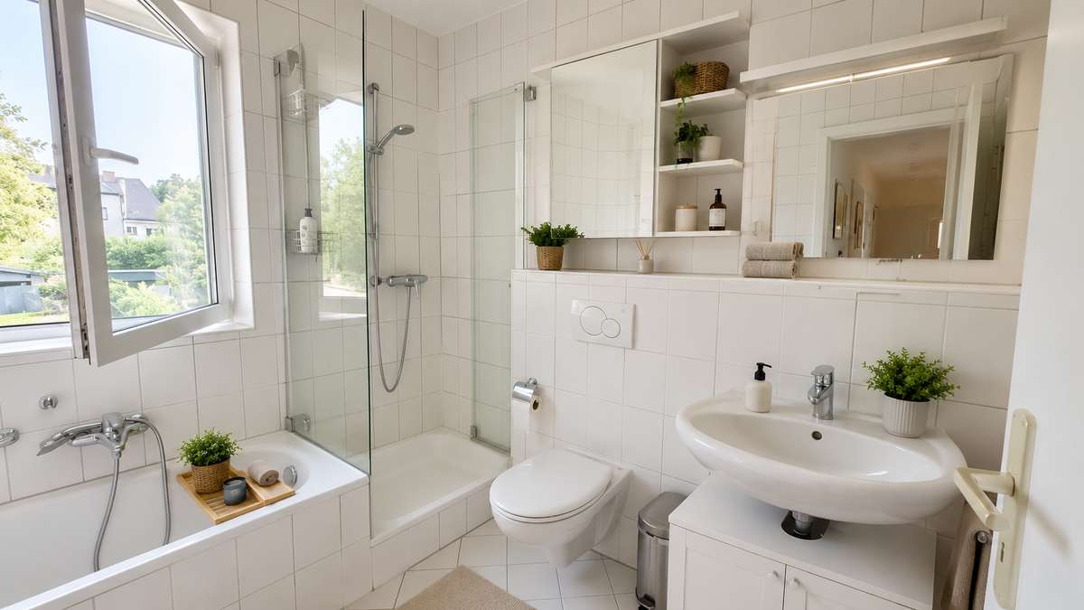 Badezimmer Großzügige 4-Zi. Whg. mit zwei Balkonen in ruhiger Lage von Harlaching