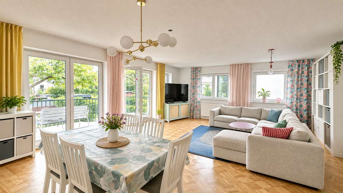 Wohnzimmer Großzügige 4-Zi. Whg. mit zwei Balkonen in ruhiger Lage von Harlaching