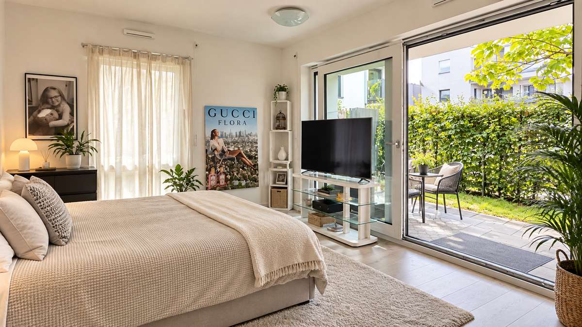 Wohnen/Schlafen/Essen Top Kapitalanlage – KfW-55-Apartment mit Garten & großer Ostterrasse