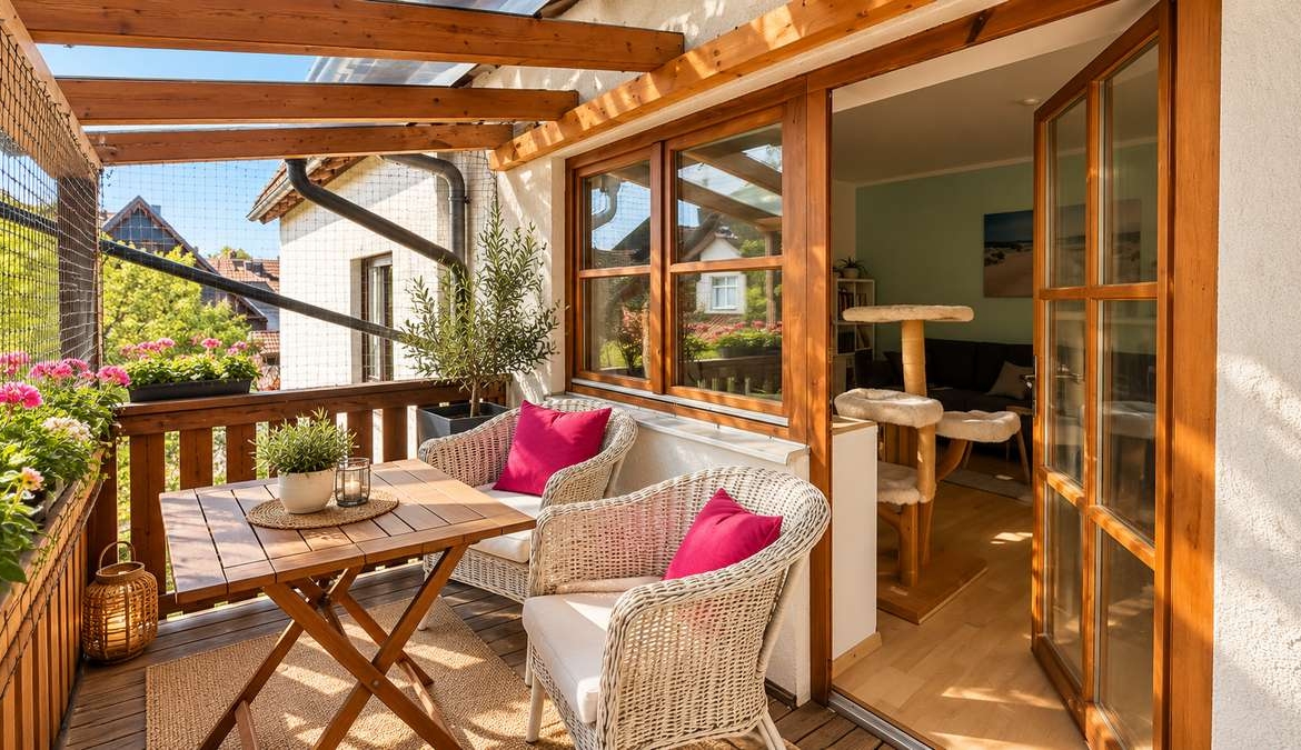 Wohnen im kleinen Haus: RUHIGE 3 Zi. Whg. mit großem Südost Balkon / Nh. S1