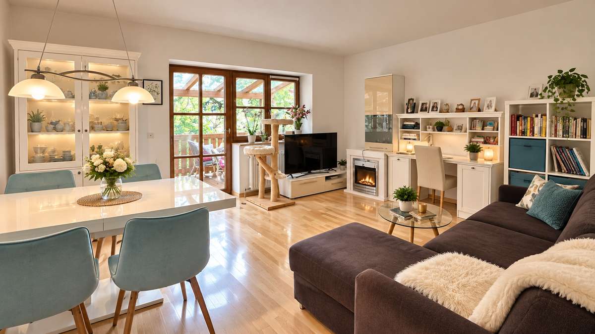 Wohnen im kleinen Haus: RUHIGE 3 Zi. Whg. mit großem Südost Balkon / Nh. S1